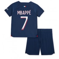 Koszulka piłkarska Paris Saint-Germain Kylian Mbappe #7 Strój Domowy dla dzieci 2023-24 tanio Krótki Rękaw (+ Krótkie spodenki)